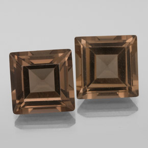 天然棕色烟晶，方形，10.1×10.1毫米，VVS-VS