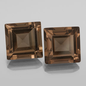 天然棕色烟晶，方形，10.1×10.1毫米，VVS-VS
