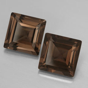 天然棕色烟晶，方形，10×10毫米，VVS