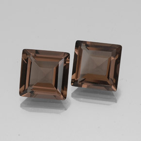 天然棕色烟晶，方形，10.2×10.2毫米，VVS-VS