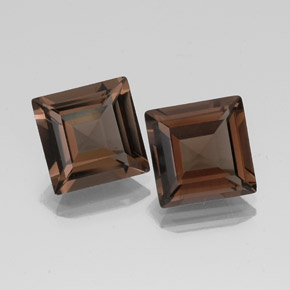 天然棕色烟晶，方形，10.1×10.1毫米，VVS-VS