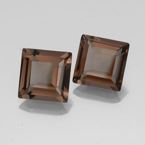 天然棕色烟晶，方形，10.1×10.1毫米，VVS-VS