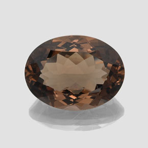 16.30克拉天然棕色烟晶，椭圆形切割，20×15毫米，VS