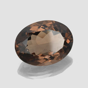 16.30克拉天然棕色烟晶，椭圆形切割，20×15毫米，VS