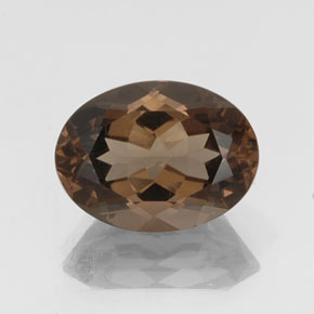 8.99克拉天然棕色烟晶，椭圆形切割，15.9×11.9毫米，VS