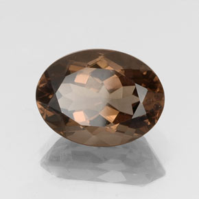 8.99克拉天然棕色烟晶，椭圆形切割，15.9×11.9毫米，VS