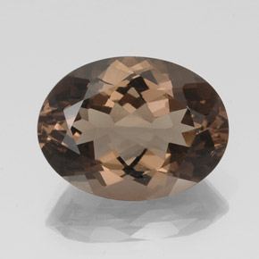 16.30克拉天然棕色烟晶，椭圆形切割，20×15毫米，VS