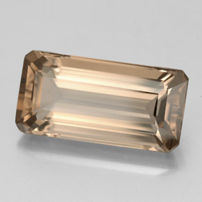 6.26克拉天然棕色烟晶，祖母绿式切割，16.1×8.1毫米，VS