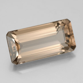 6.26克拉天然棕色烟晶，祖母绿式切割，16.1×8.1毫米，VS