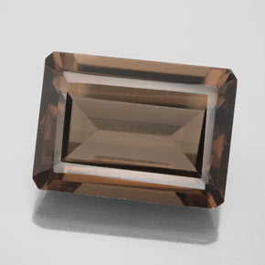 13.71克拉天然棕色烟晶，祖母绿式切割，18×13.1毫米，VS
