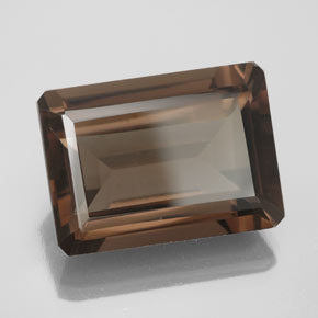 13.71克拉天然棕色烟晶，祖母绿式切割，18×13.1毫米，VS