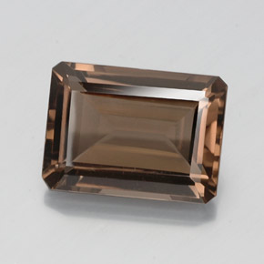 11.42克拉天然棕色烟晶，祖母绿式切割，18.1×12.8毫米，VVS-VS
