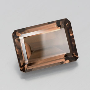 11.42克拉天然棕色烟晶，祖母绿式切割，18.1×12.8毫米，VVS-VS