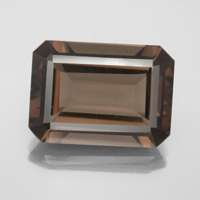 12.60克拉天然棕色烟晶，祖母绿式切割，17.8×12.8毫米，VS