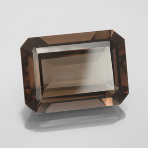 12.60克拉天然棕色烟晶，祖母绿式切割，17.8×12.8毫米，VS