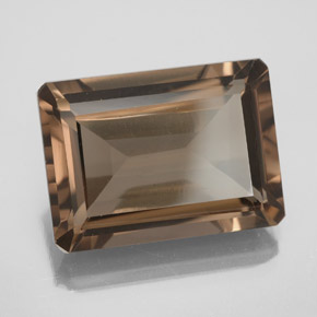 14.61克拉天然棕色烟晶，祖母绿式切割，18.2×13.2毫米，VS
