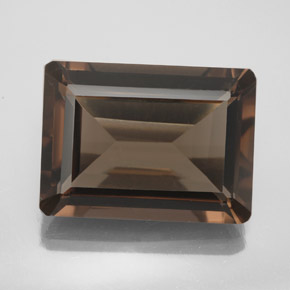 13.44克拉天然棕色烟晶，祖母绿式切割，18×13.2毫米，VS