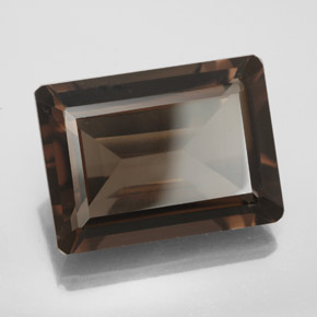 13.44克拉天然棕色烟晶，祖母绿式切割，18×13.2毫米，VS