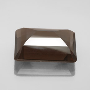 13.44克拉天然棕色烟晶，祖母绿式切割，18×13.2毫米，VS