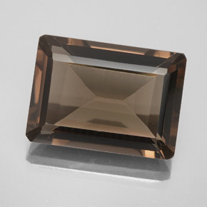 13.80克拉天然棕色烟晶，祖母绿式切割，18.2×13.2毫米，VVS-VS
