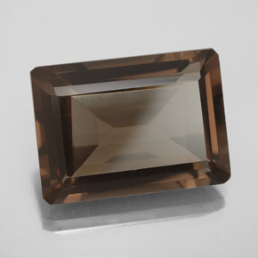 13.80克拉天然棕色烟晶，祖母绿式切割，18.2×13.2毫米，VVS-VS