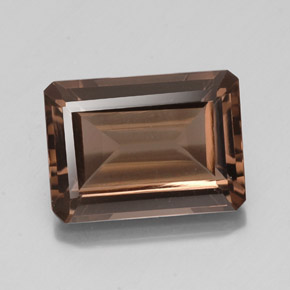 14.65克拉天然棕色烟晶，祖母绿式切割，18×13.1毫米，VS