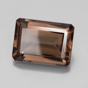 14.65克拉天然棕色烟晶，祖母绿式切割，18×13.1毫米，VS