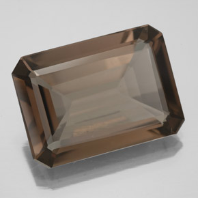 10.70克拉天然棕色烟晶，祖母绿式切割，17.8×12.9毫米，VS