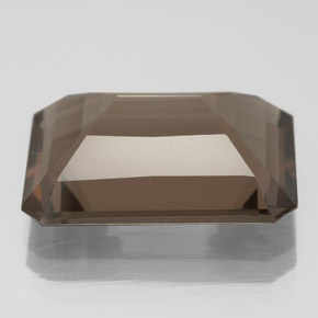 10.70克拉天然棕色烟晶，祖母绿式切割，17.8×12.9毫米，VS