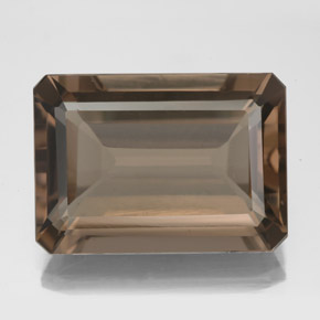 13.62克拉天然棕色烟晶，祖母绿式切割，18.1×12.9毫米，VS
