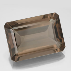 13.62克拉天然棕色烟晶，祖母绿式切割，18.1×12.9毫米，VS