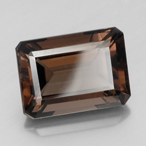 16.65克拉天然棕色烟晶，祖母绿式切割，18.1×13.1毫米，VS