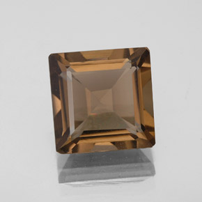 3.29克拉天然棕色烟晶，祖母绿式切割，9.1×9.1毫米，VS