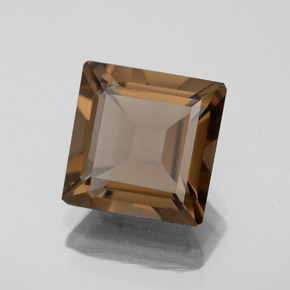 3.29克拉天然棕色烟晶，祖母绿式切割，9.1×9.1毫米，VS