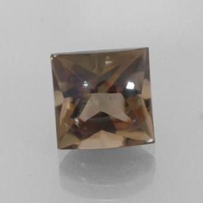 4.37克拉天然棕色烟晶，方形，9.1×9毫米，透明