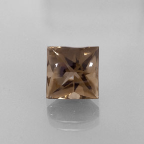 4.51克拉天然棕色烟晶，方形，9.2×9.2毫米，透明