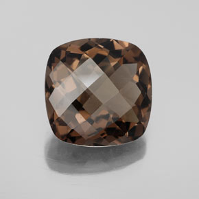 6.12克拉天然棕色烟晶，垫形剪裁，12.2×12.2毫米，VS