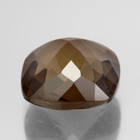 8.19克拉天然棕色烟晶，垫形剪裁，12.9×12.9毫米，VS