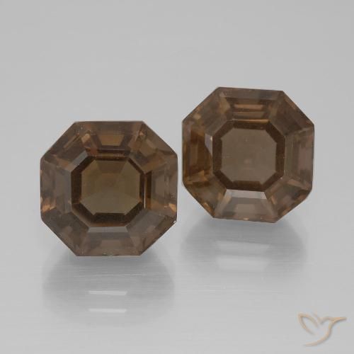11.29ctw 天然 暗棕色 烟晶, 祖母绿式切割, VS