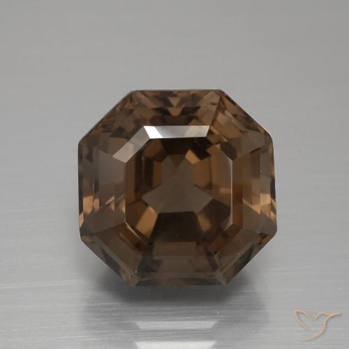 7.95ct 天然 中褐色 烟晶, 祖母绿式切割, VVS-VS