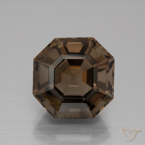 7.23ct 天然 巧克力棕 烟晶, 祖母绿式切割, VS