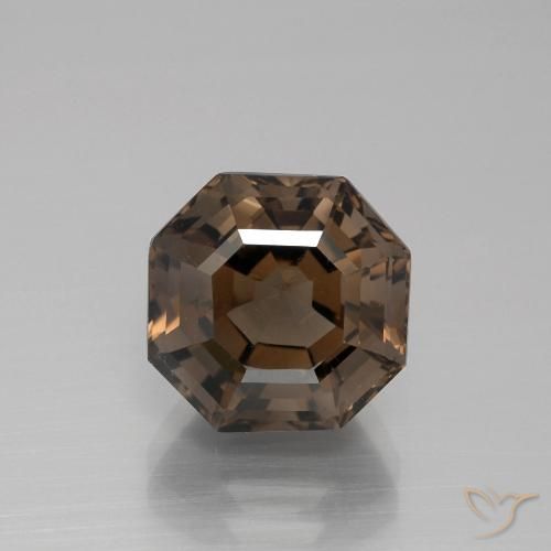 5.58ct 天然 中褐色 烟晶, 祖母绿式切割, VVS-VS
