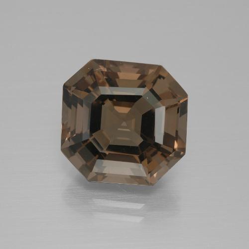 7.27克拉天然棕色烟晶，祖母绿式切割，12.4×12毫米，VVS