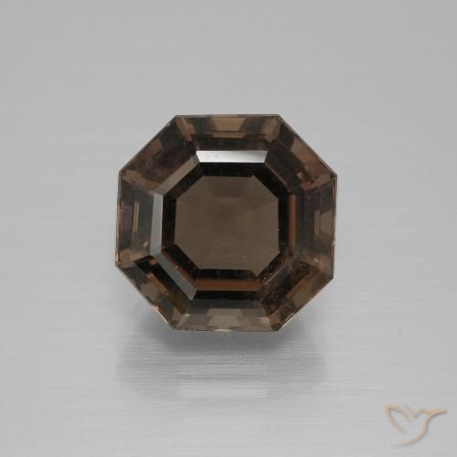 6.56ct 天然 暗蓝色 烟晶, 祖母绿式切割, VS