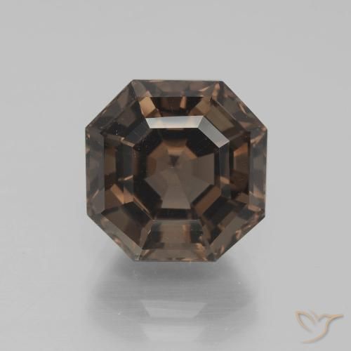 5.10ct 天然 山核桃棕 烟晶, 祖母绿式切割, VVS-VS
