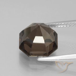 5.10克拉天然烟晶，八边形，VVS-VS