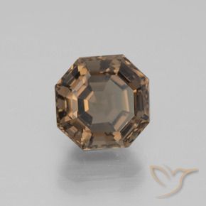 3.70克拉天然棕色烟晶，祖母绿式切割，9.3×9.1毫米，VVS-VS