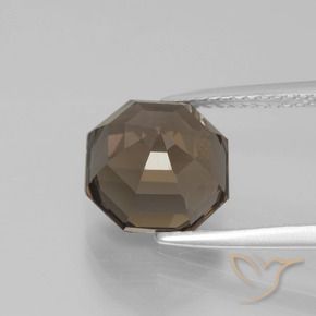 3.70克拉天然棕色烟晶，祖母绿式切割，9.3×9.1毫米，VVS-VS