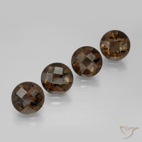 6.78ctw 天然 山核桃棕 烟晶, 圆形的, VVS-VS