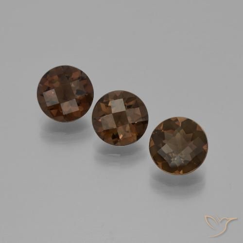 5.37ctw 天然 暗棕色 烟晶, 圆形的, VVS-VS